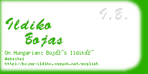 ildiko bojas business card